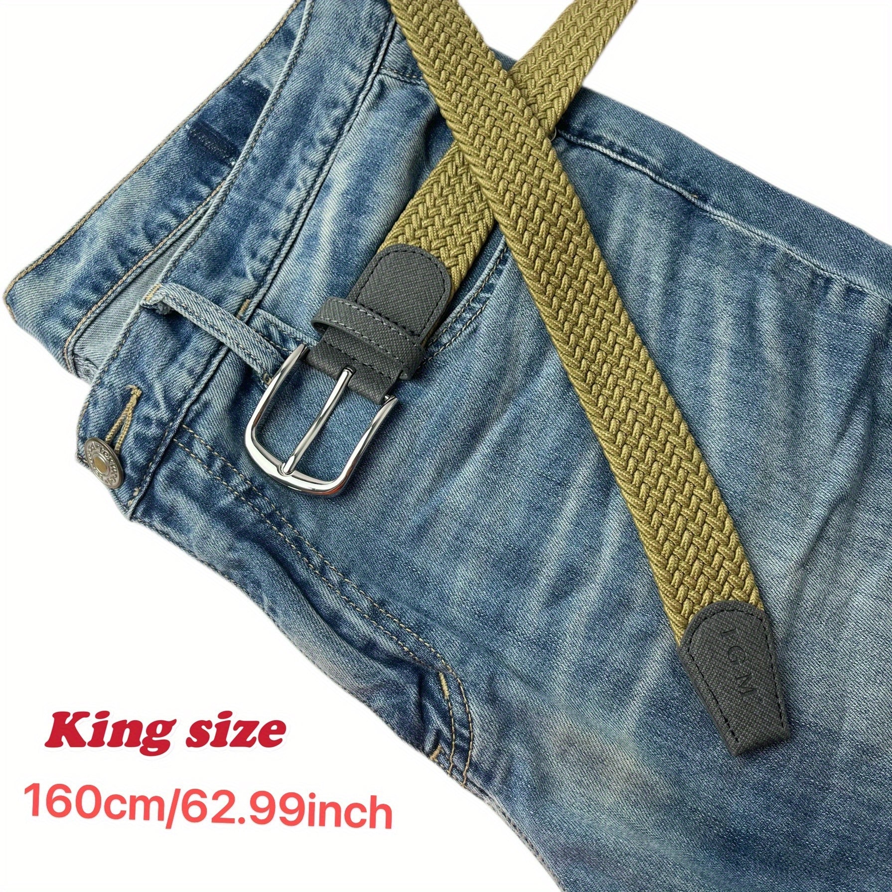 Elastic Braided Belt Pin Buckle Casual Jeans Pants Belt