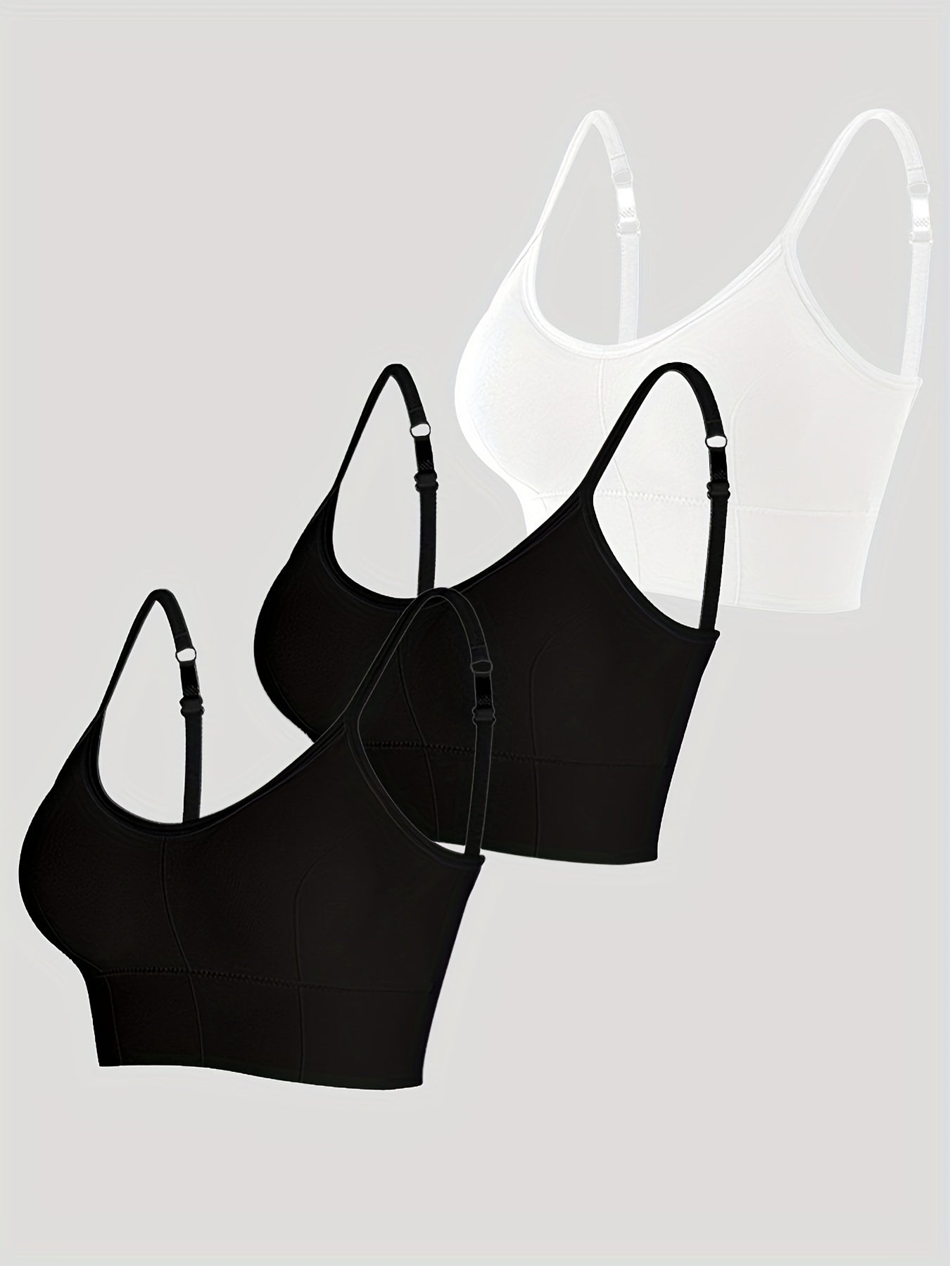 3pcs Seamless Wireless Bras Comfy & Breathable Women's Lingerie