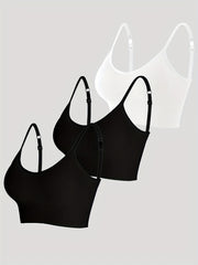 3pcs Seamless Wireless Bras Comfy & Breathable Women's Lingerie