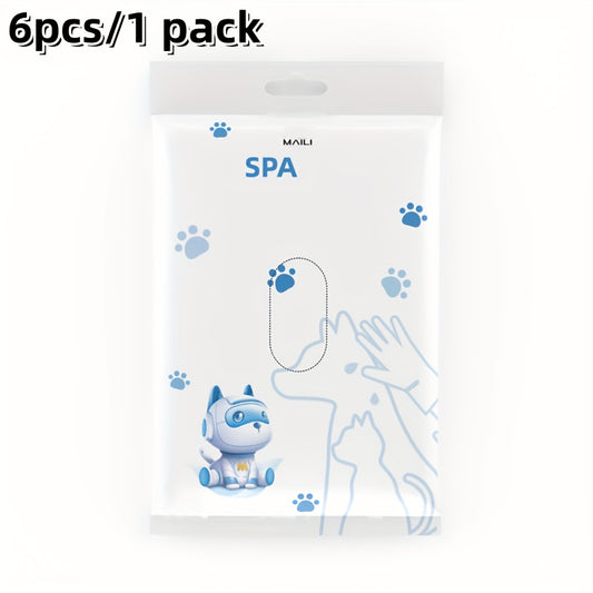 6pcs Disposable Pet Cleaning Gloves Wipes for Cats and Dogs