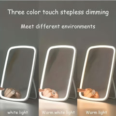 Portable LED Makeup Mirror Touch Screen 3 Light Vanity Mirror
