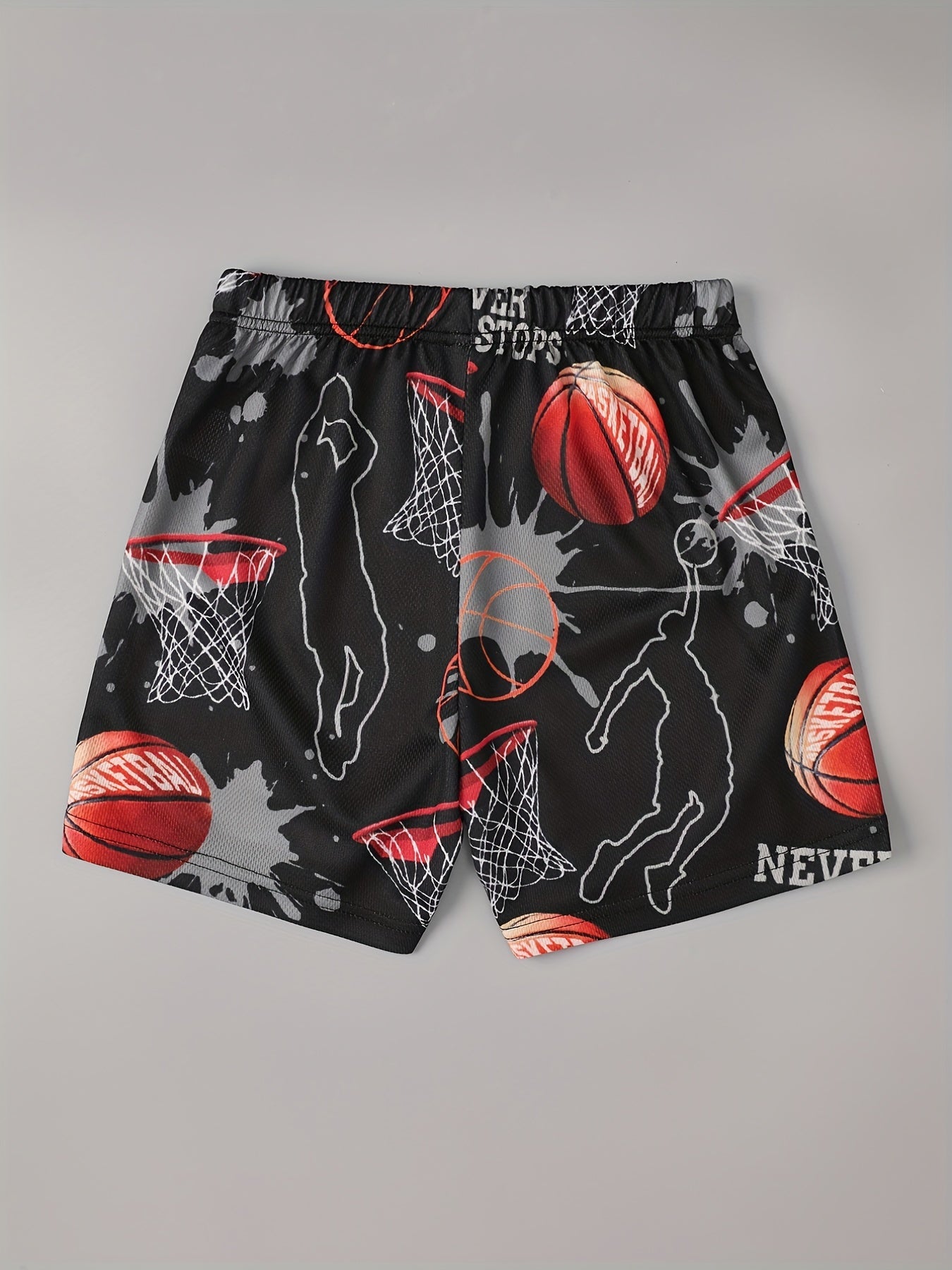 Basketball Print Boys Comfortable Creative Shorts
