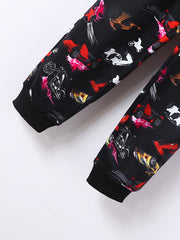 Boy's Anime Vehicle 2pcs Jacket and Sweatpants Set for Spring Fall