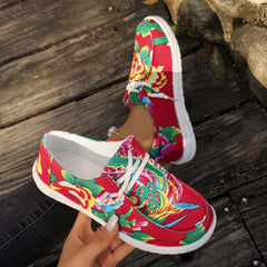 Floral Canvas Low Shoes Chinese Style Flats