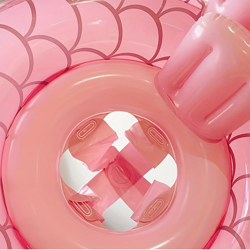 Mermaid Shaped Swimming Ring With Handle - Float With Seat