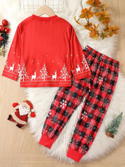 Christmas Print Top & Pants Set Cozy PJ Loungewear