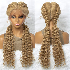 Long Box Braided Lace Front Wig with Baby Hair for Women