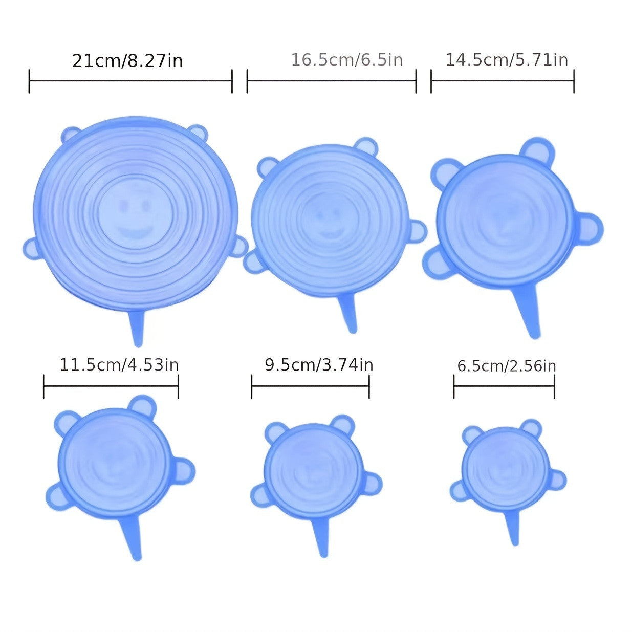 6pcs Silicone Stretch Lids Keep Food Fresh, Airtight Seal