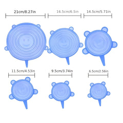 6pcs Silicone Stretch Lids Keep Food Fresh, Airtight Seal