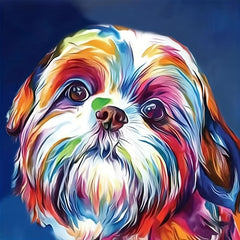 Frameless DIY 5D Diamond Painting Set Rainbow Puppy Art Embroidery