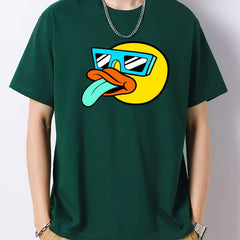 Men's Vintage Crew Neck T Shirt Dark Head Loose Casual Top