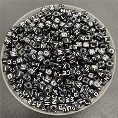 100pcs Mixed Letter Acrylic Beads Alphabet Cube Shape Spacer Jewelry Making