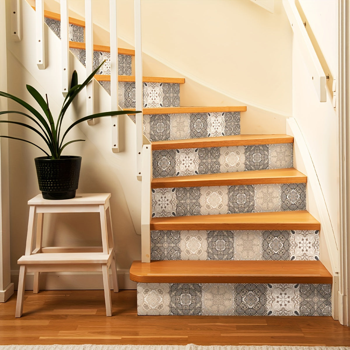 Bohemian Pattern Stair Stickers Self-adhesive Wallpaper