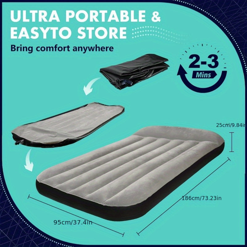 Inflatable Camping Air Bed with Pillow for Family Travel