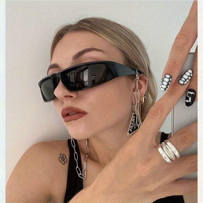 Y2K Wrap Sunglasses Cyberpunk Mirror UV400