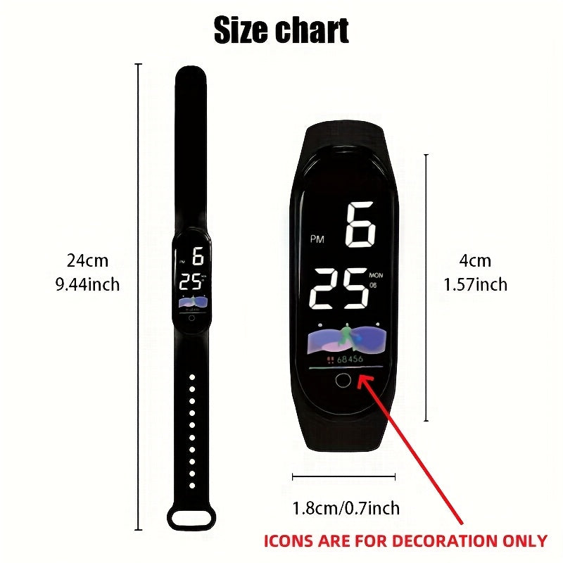 12pcs Athlete Series Watch Set TPU Strap Digital Bracelets for Men and Women