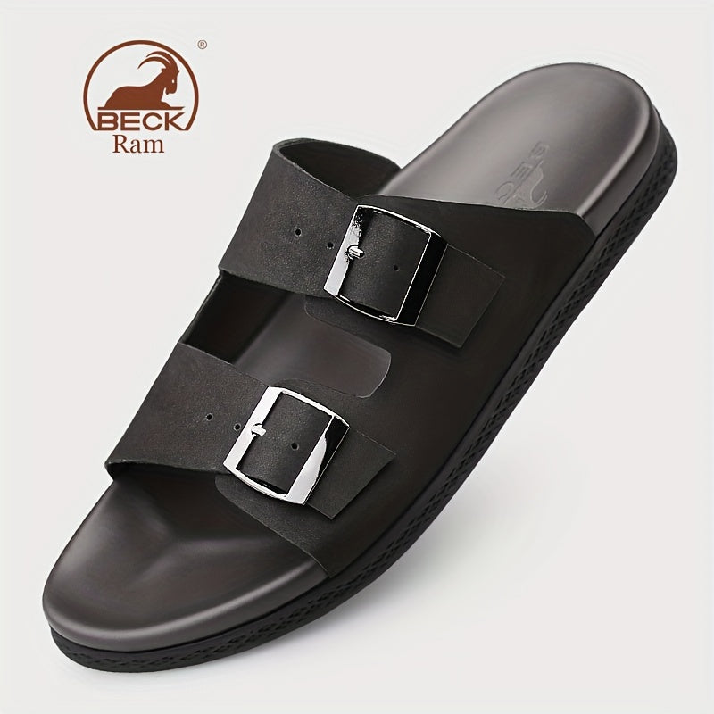 Men's Buckle Strap Slip On Slide Sandals Outdoor Slippers