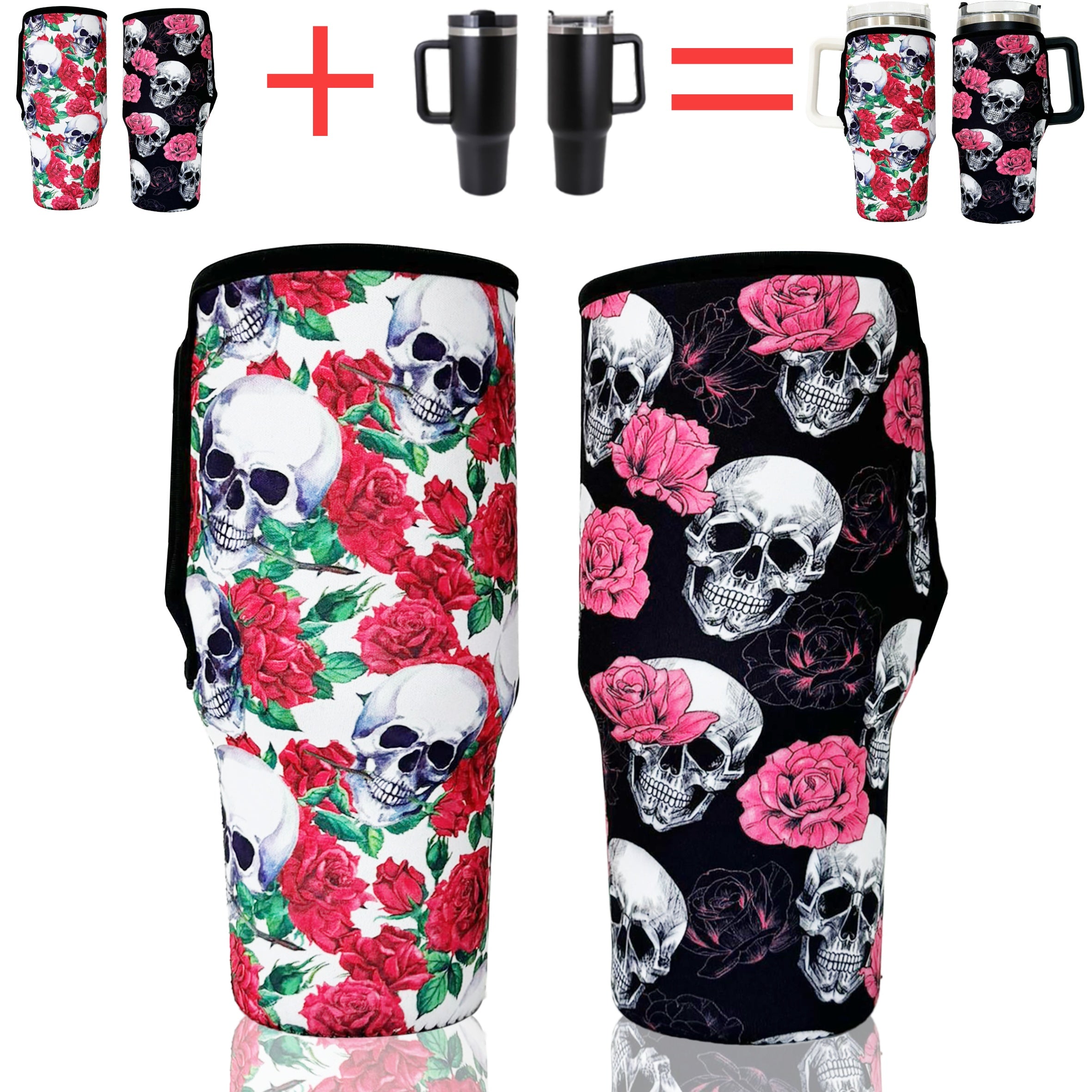 Skull Water Bottle Cover for 40oz Tumbler