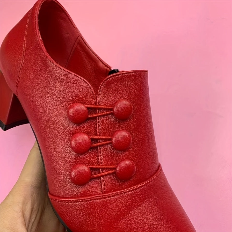 Women's Casual Chunky Heel Slip On Pumps