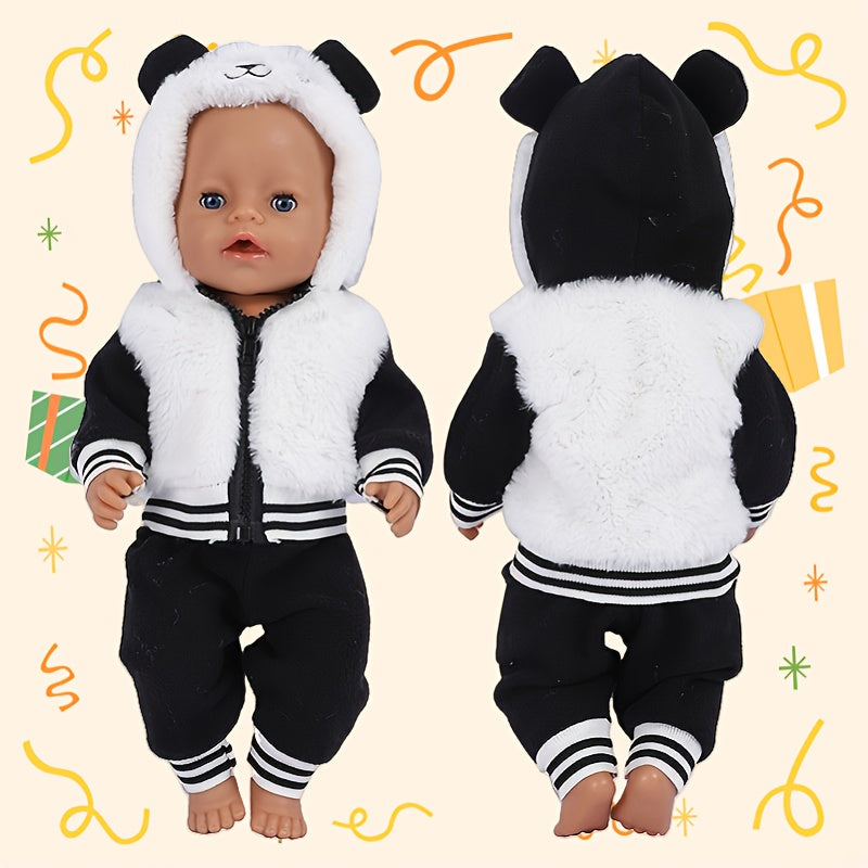 2pcs Panda Outfit for 17-18 Inch Dolls - Great Gift for Doll Lovers