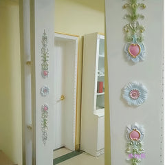 Plaster Carving Decals PU Hollow Finely Carved Wall Stickers