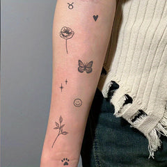 Waterproof Tattoo Stickers Variety Pack - Flowers Butterflies Snakes Zodiac Sign