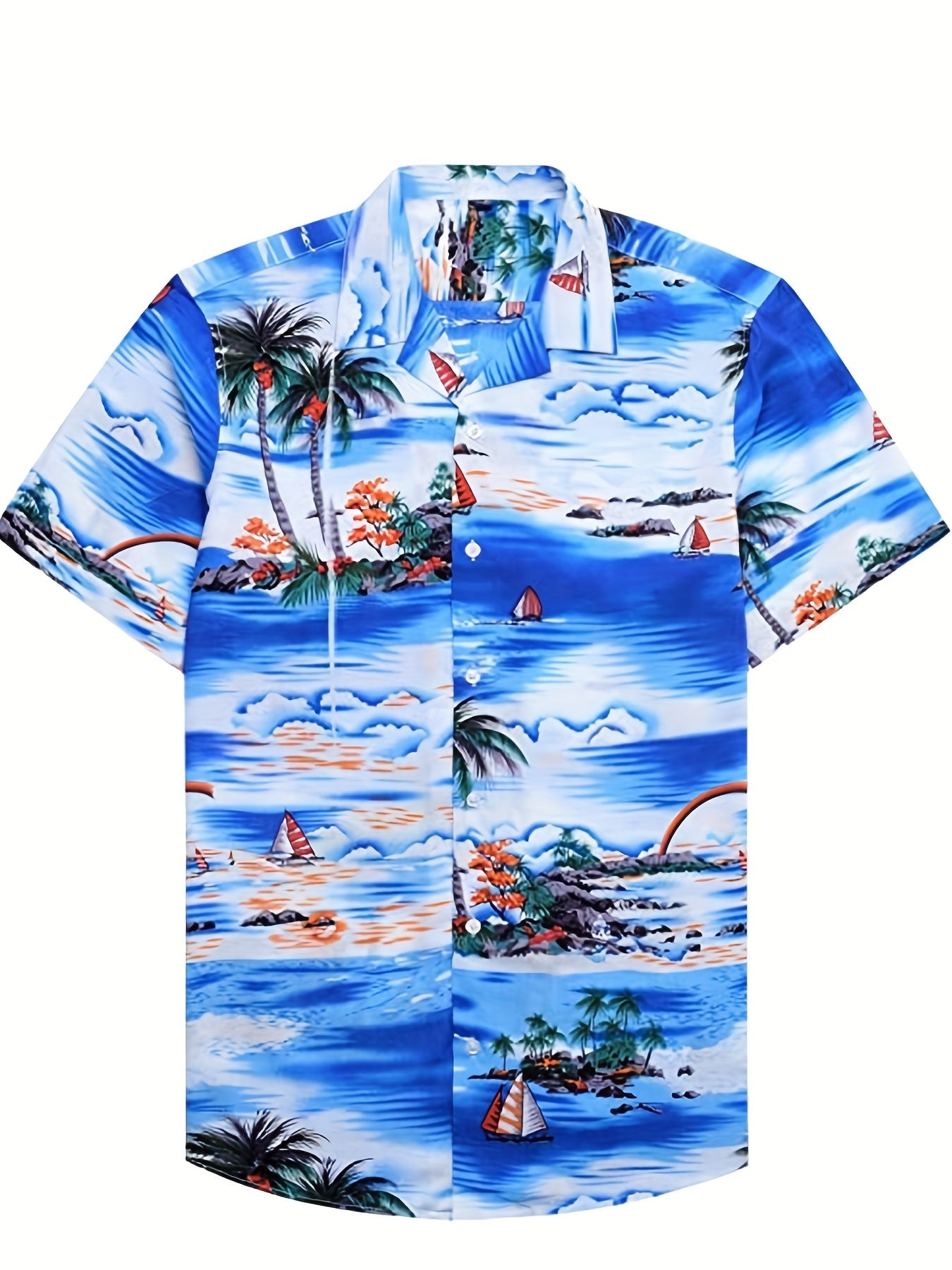Tropical Island Casual Hawaiian Shirt - Men's Summer Vacation Resort Tops