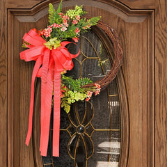 Butterfly Bow Ribbon Flower Wreath Christmas Hanging Decorations