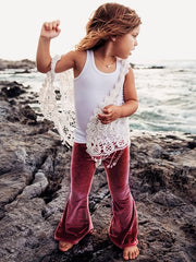 Baby Girls Velvet Trousers Flare Leg Pants Kids Clothes