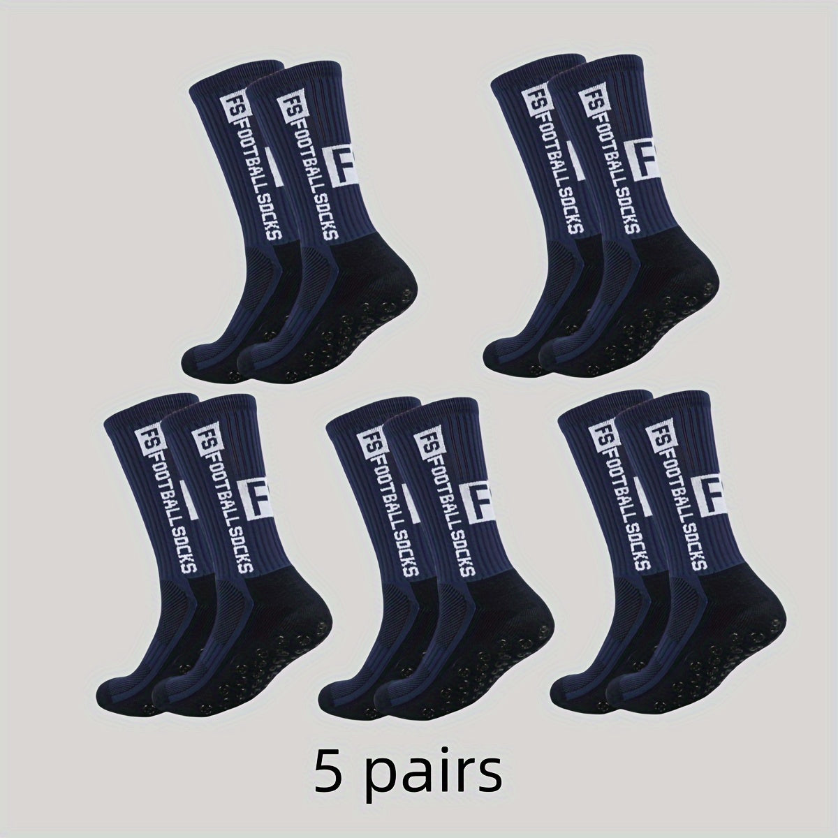 5 Pairs Men's Mid Crew Sport Socks Nylon Blend Comfy Breathable