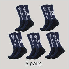 5 Pairs Men's Mid Crew Sport Socks Nylon Blend Comfy Breathable