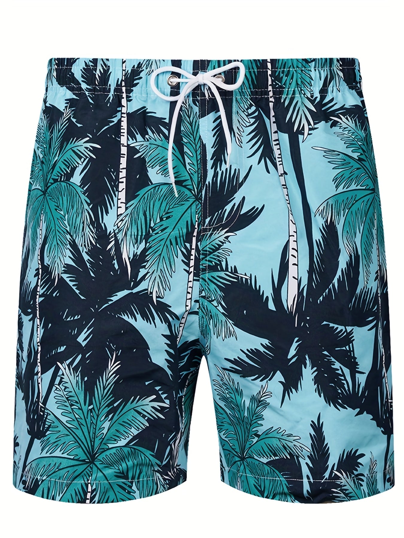 Men's Hawaiian Board Shorts Quick Dry Palm Tree Graphic Summer Beach