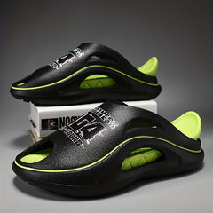 Men's Letter Print Platform Slides Non Slip Comfortable