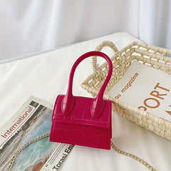 Mini Square Bag Handbag Chain Strap Two Tone Crossbody Jelly Flap Shoulder
