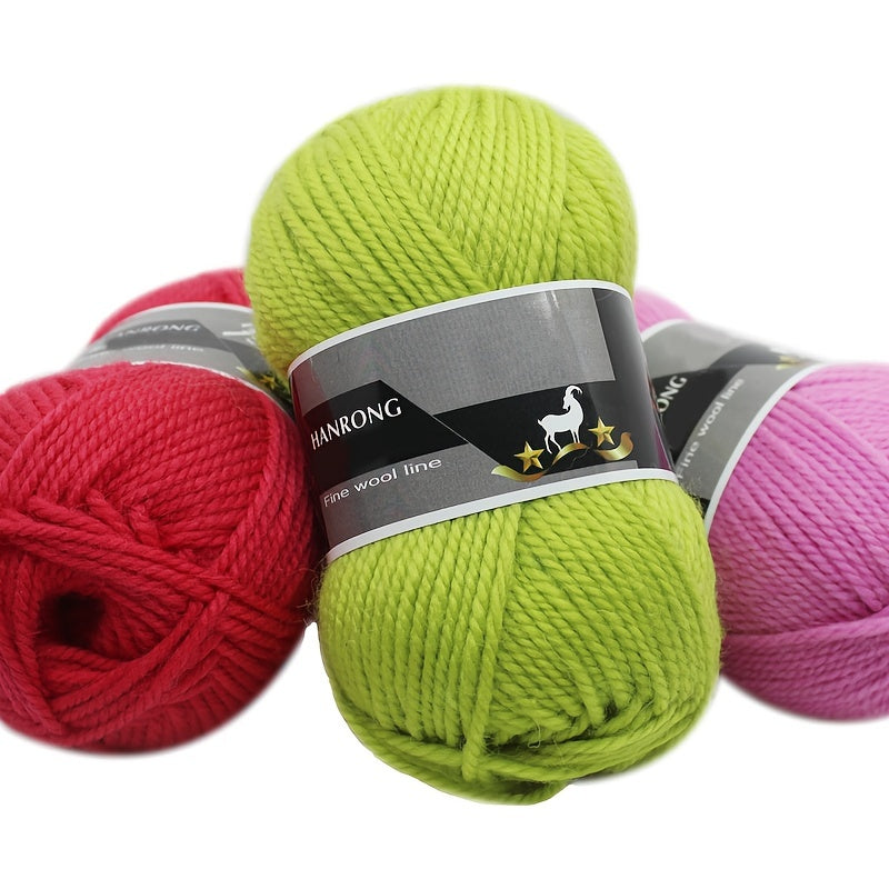 Soft Wool Yarn for Crocheting & Knitting, 60% Wool, 40% Polyester, 100g
