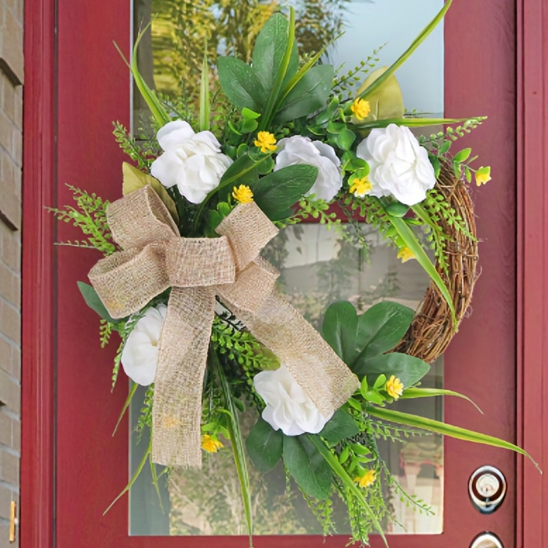 Simulation Magnolia Wreath for Spring and Autumn Decor