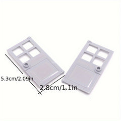 10pcs 1x4x6 Lattice Leaf Door Building Blocks Toy Construction