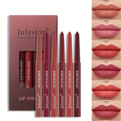 Waterproof Pink Lip Pencil Set, Matte Lip Gloss, Non-Halo Lipstick Pen