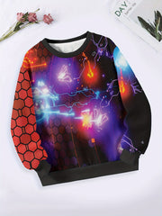 Vibrant City In Night Pattern Sweatshirt