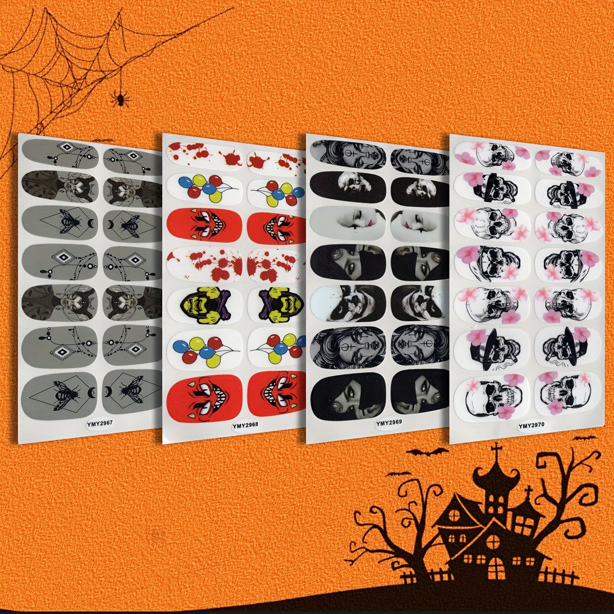 Halloween Nail Polish Stickers 12 Sheets with 6 Files