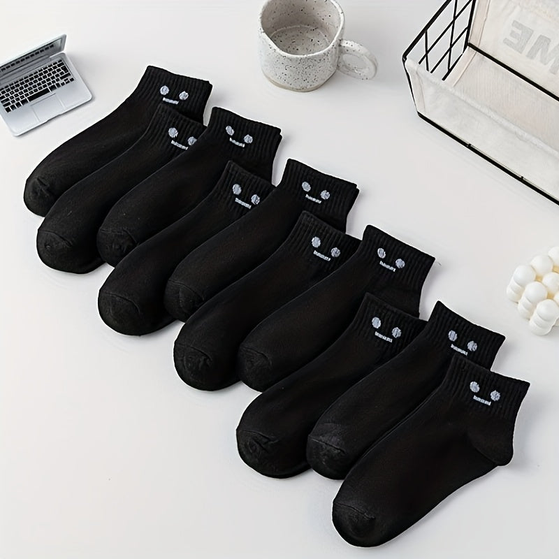 10 Pairs Cartoon Print Crew Socks Women's Stockings