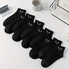 10 Pairs Cartoon Print Crew Socks Women's Stockings