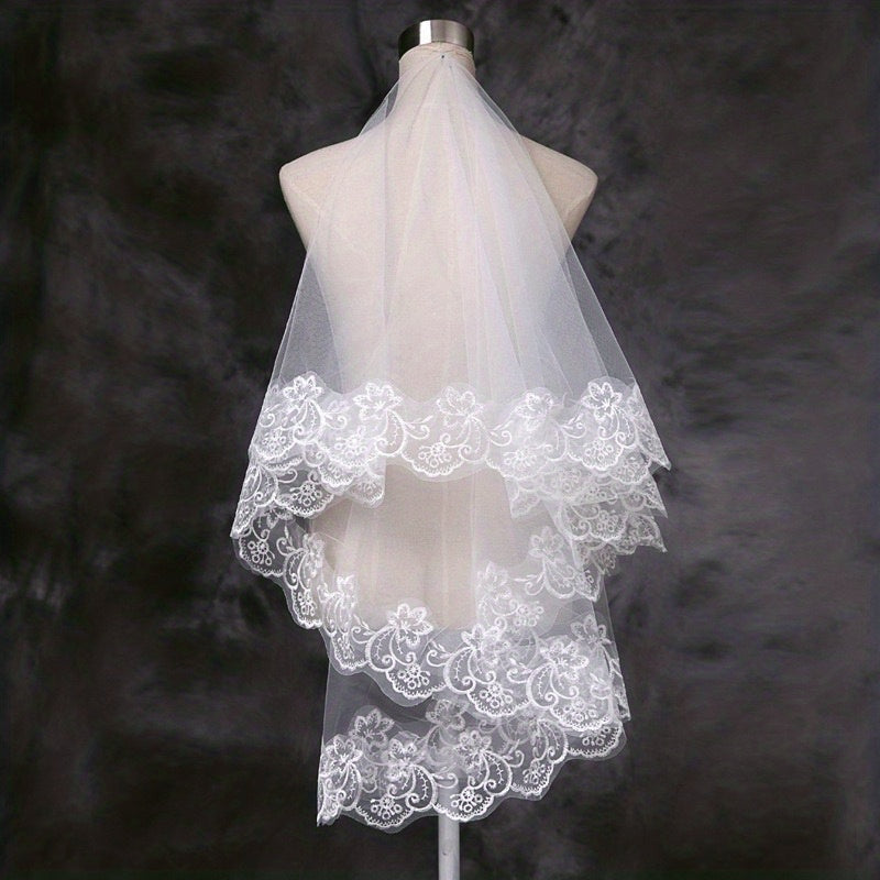 Short Wedding Head Veil Layer Bridal Accessories
