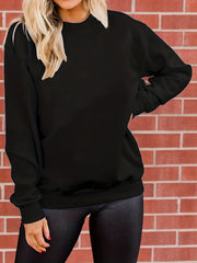 Solid Crew Neck Sweatshirt Casual Long Sleeve Sweatshirt