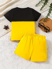 Boys Block Letter Outfit Shorts & T-shirt Casual Summer Clothes