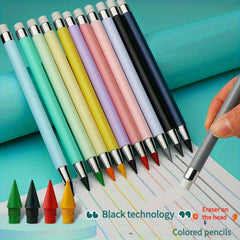 12 HB Colored Pencils with Eraser No Sharpening Needed