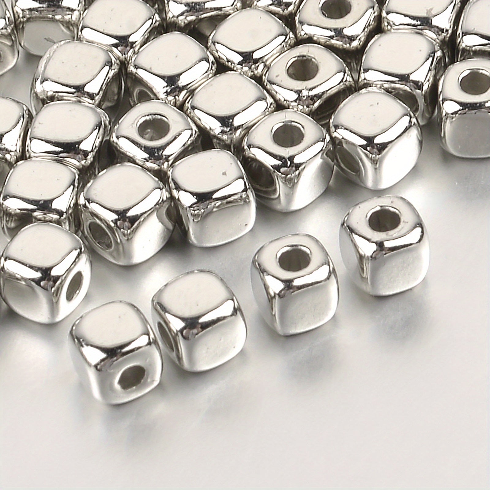 100pcs 3 4mm CCB Square Loose Spacer Beads Rose Golden Seed Beads