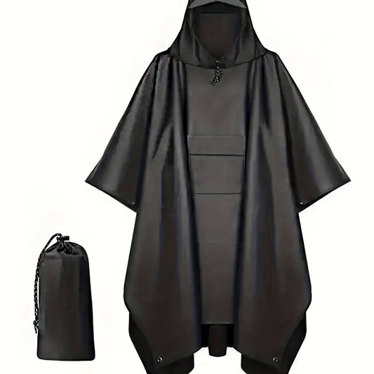 Men's Outdoor Hooded Rain Poncho Waterproof Lightweight Raincoat