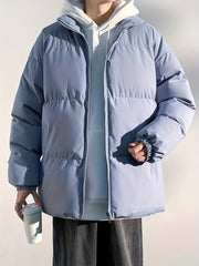 Men's Warm Hooded Jacket Zip Up for Fall Winter