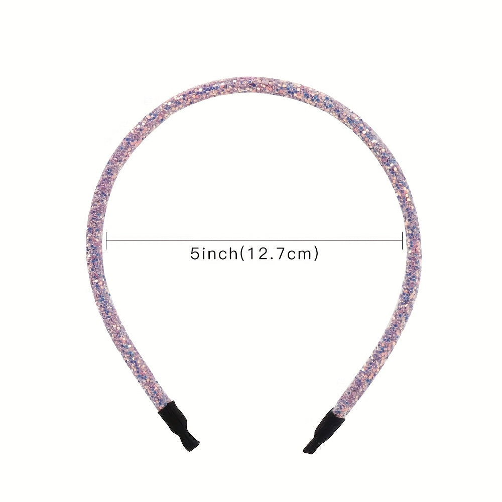 5pcs Girls Sequin Headband Hair Accessories Holiday Gift